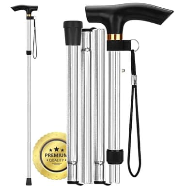 OrtoPrime Canne de Marche Pliable et Réglable – Canne Telescopique Légère en Aluminium pour Seniors - Canne de Marche Homme & Canne Pliable Femme – Bâton de Marche Sécurisé