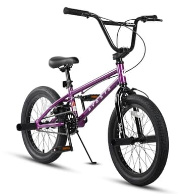AVASTA 18 Pouces Enfants vélo BMX Freestyle Bike pour 5 6 7 8 Ans garçons Filles et Adolescents débutants, Violet