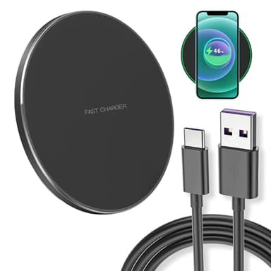 Chargeur sans Fil à Induction 35W Qi Ultra Rapide Compatible avec i-Phone 16/15/14/13/12 Pro/Max/Plus, Galaxy S25/S24/S23/S22/Note/Z Flip, Goog-Le Pix-el 9/8/7, L-G, Xiaomi – Sécurisée et Efficace