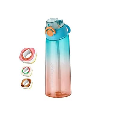 Gourde aromatisée 900 ml – 5 saveurs olfactives incluses (Cola, Citron, Thé au lait, Fruit de la passion, Pêche) – Sans sucre, sans BPA, étanche – Bouteille d’eau sport et bureau réutilisable.