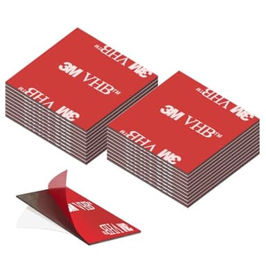 kurkip Double Face Extra Fort, Pastilles Adhésives Double Face Extra-fort, Pastille Adhesive Double Face Imperméables pour la Maison, Bureau, Carré - 30mm x 30 mm, 20 Pièces
