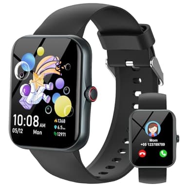 Ucani Fitness Tracker Montre Connectée Enfant, Smartwatch pour Garçon Fille 100+ Modes Sport Réveil Pedometer Moniteur Sommei, Jeux, 1,83" HD Smart Watch Intelligente pour Ados 5-16 Ans Cadeau, Noir