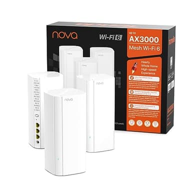 Tenda Mesh WiFi 6 AX3000 Nova MX12 3 Pack - Système WiFi Mesh pour toute la maison - Couverture de 330㎡ - Contrôle parental - Extension de routeur WiFi - Compatible avec Alexa