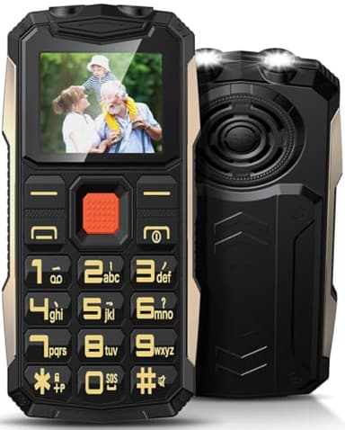 Onherm Telephone Portable Senior avec Grandes Touches, 2800mAh Batterie, 2G Double SIM, 2.4" LCD Écran, Téléphone Portable Personnes âgées avec SOS Fonction, Volume Élevé, Lampe De Poche (Noir)