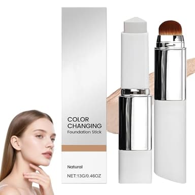 Celyana Fond De Teint 2-En-1 Avec Pinceau Intégré, Celyana Fond De Teint Adaptatif Peau, Teint Auto-Ajustable Universel, Couvrance Légère Modulable,Long Tenue Résistant à L'eau,Teint Naturel (Natural)