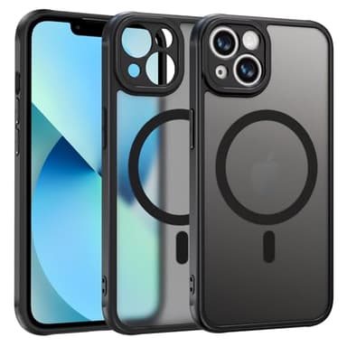 ZYIMOU Coque pour iPhone 13 Mini Compatible avec MagSafe, Magnétique Housse pour iPhone 13 Mini Étui Protection d'objectif Anti Rayures Antichoc Case, Noir