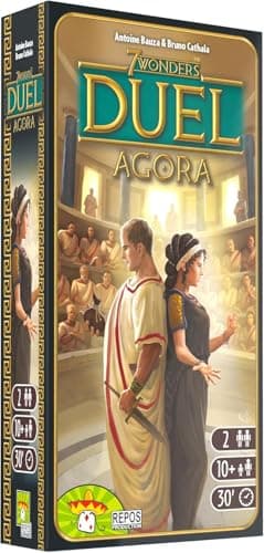 Asmodee - 7 Wonders : Duel Extension Agora - Jeu de Société pour Adultes et Enfants dès 10 Ans - Version du Jeu de Stratégie et de Plateau pour 2 Joueurs - 20 Min - Version Française