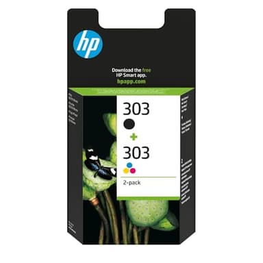 HP 303, Pack de 2 cartouches d'Encre Originales, 3YM92AE, Noir, Cyane, Jaune, Magenta