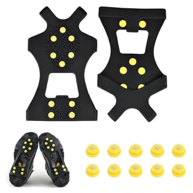 Crampons Antidérapant, Glace Traction Antidérapant, Inoxydable Crampons, Crampon à Neige Antidérapant, Crampon Neige Chaussures Pointes, pour La Marche Randonnée Alpinisme en Hiver, L