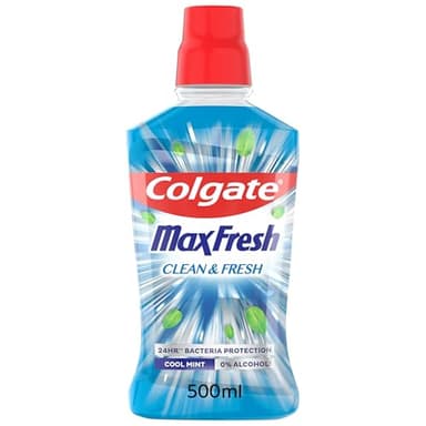 COLGATE - Bain de bouche Colgate Max Fresh Clean & Fresh - Sans alcool- Fraîcheur longue durée pour l'haleine- le flacon de 500ml