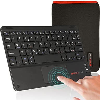 TECHGEAR Active Strike Pro Clavier AZERTY Bluetooth Sans Fil avec Pavé Tactile Intégré pour Samsung Tab A9/A9+ Plus, Tab A8 10,5 2021, A7 Lite Tablette, Tab A 10.1 Tab S9/S8/S7 / FE/Ultra/Plus +Housse