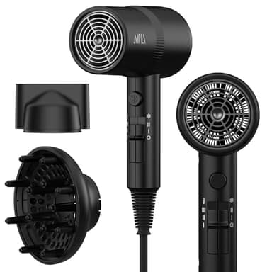 AINA Sèche-cheveux avec diffuseur, sèche-cheveux pour femmes | Technologie ionique avancée, revêtement en céramique | Fonction Cold Shot et Turbo Heat pour un séchage rapide et un éclat 230v~