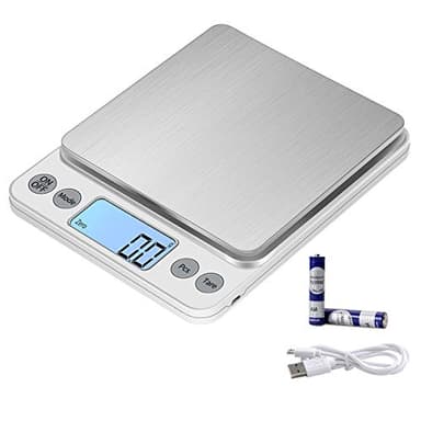 KUBEI Taille extra large Balance de alimentaire 5kg/0.1g Rechargeable par USB Numérique Balance de Cuisine，PréCision Balance Électronique Plateaux de table de pesée en acier inoxydable