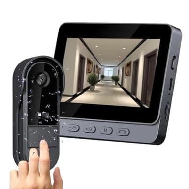 TKMARS Sonnette sans Fil avec Caméra 1080P IP67 Étanche – Visiophone Vidéo Extérieur avec Écran 4.3", Vision Nocturne, Angle de 170°, Interphone Vidéo pour Maison, sans WiFi ni Application