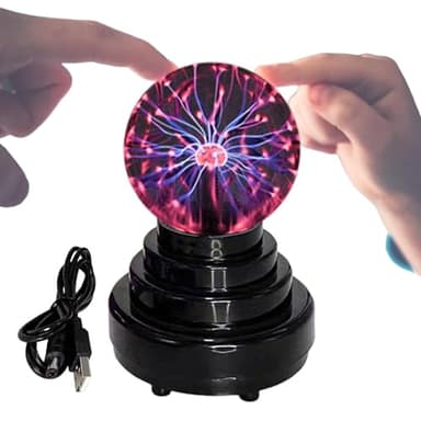 Lampe Boule à Plasma - Boule Électrique Rechargeable USB | Lampe de Bureau Activée par le Son, Sphère Plasma Électrostatique, Jouet Fantaisie pour enfant et Adultes, Décoration Interactive et Ludique