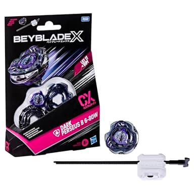 Beyblade X Starter Pack, Dark Perseus B 6-80W CX, Toupie de Combat avec Lanceur Inclus, Vitesse et Puissance, Jouet pour Enfants, Dès 8 Ans