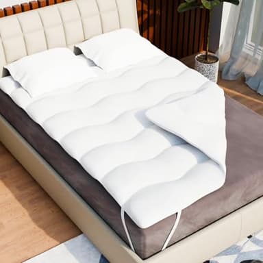 CATAVANA - Surmatelas Nuage 140x190 cm - Microfibre Hypoallergénique - Respirant et Anti-Acariens - Parfait pour Matelas Double, Clic-Clac et Convertible.