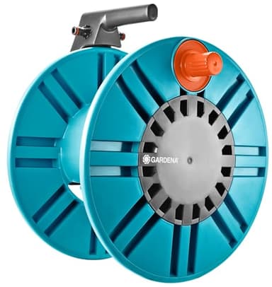 Gardena Dévidoir mural Classic 60 avec guide-tuyau : pour montage mural simple, avec raccord anti-goutte, raccord coudé, grande capacité, encombrement réduit (2650-88)