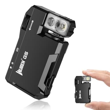 WUBEN G5 Lampe Torche Rechargeable, 400 Lumens avec Double Source Lampe de Poche LED Ultra Puissante RGB, IP68 Étanche Torche USB C,6 Modes pour Extérieur Camping Randonnée Urgen (Noir)