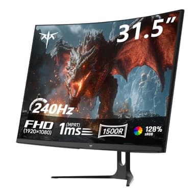 KTC Écran PC Gamer 32 Pouces Incurvé 240Hz | FHD | 1ms MPRT | Dalle VA 1500R | HDR10 | Contraste 5000:1 | AMD FreeSync, Flicker-Free | sRGB 128% Large Gamme de Couleurs | HDMI/DP | VESA | H32C5