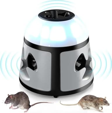 Professionnel Ultrasons Souris à Ultrasons et Rats 360 °,Appareil Ultrason Souris,Répulsif Ultrasons Anti Rongeur Les et la Rats, Souris, Campagnols et Loirs
