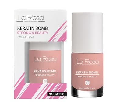LaRosa Sérum Durcisseur Ongles à la Kératine – Renforce et Protège les Ongles Fragiles, Régénération Naturelle et Couleur Rosée, Soin pour Plaques Abîmées, Idéal Après Faux Ongles – 10 ml