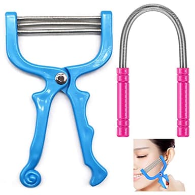 Épilateur Cheveux du Visage, Regerly 2 Pièces Épilation Visage à Ressort Épilateur Manuel Portable Outils de Beauté Convient pour les Femmes