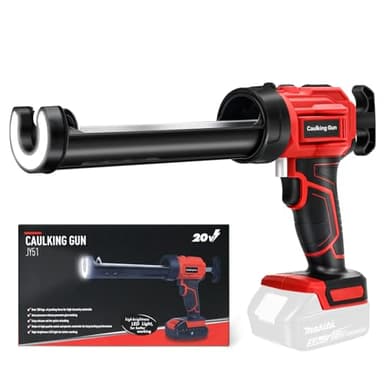 Pistolet à cartouche sans fil compatible avec batterie Makita 18 V, pistolet à cartouche électrique avec 4 vitesses et lumière LED, 300 ml, pistolet en silicone pour étanchéité, spatule (sans