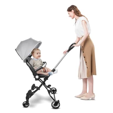 Poussette De Voyage Pour Tout-petit, Pliable Pour Bébé Avec Siège Pivotant Bidirectionnel, Compacte Pour Tout-petit Pour Le Voyage, 30 * 55 * 86,5 cm-B