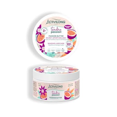 ACTIVILONG - Passion Butter Tendre Passion - Cheveux Ondulés, Bouclés, Frisés et Crépus - 100% d'ingrédients d'origine naturelle - Sans Huile Minérale - Parabène - Silicône - Made in France - 100 ml