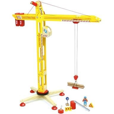 Vilac - Ma Grande Grue de Construction - Jouet en Bois - A partir de 3 Ans - 2343