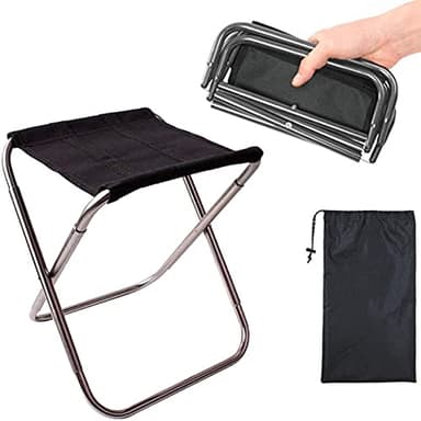 shajiahao Camping Pliant Tabourets,Petit Tabouret Pliant Portable,Pliable Ultra Léger Chaise,Siège Assise Pliant Portable,Petite Chaise de Camping en Aluminium,pour Voyage Randonnée Pêche,BBQ(Argent)