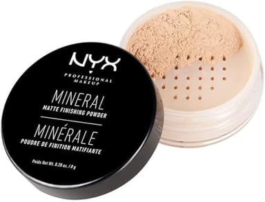 NYX Professional Makeup Poudre de Finition Minérale, Poudre Libre, Fini Mat, Contrôle de la Brillance, Teinte : Light/Medium