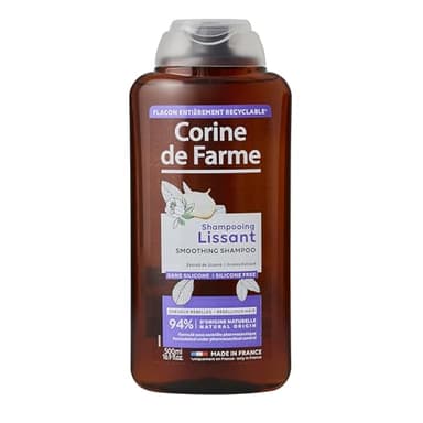 Corine de Farme - Shampooing Lissant à l’Extrait de Jicama - Nettoie, Discipline, Lisse les Cheveux - Formulation Clean Beauty, Sans Paraben - 500 ml
