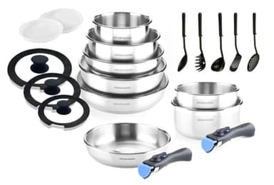 Arthur Martin AMBI20S Batterie de Cuisine Tous Feux Dont Induction Inox, 20 Pieces
