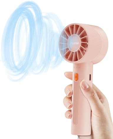 Furnsii Mini Ventilateur Portatif à Vent Fort - Portable à Piles Rechargeable USB, 16 Heures 4 Vitesses - Pour Bureau, Voyage, Camping