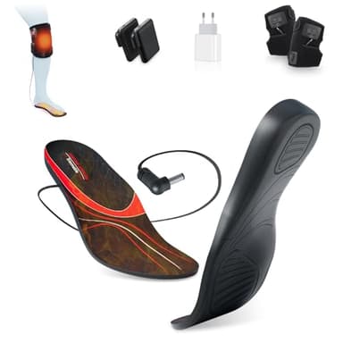 Semelle Chauffante, 7.4V Semelle Chauffante Rechargeable, 2 EN 1 Semelles Chauffantes & Genoux Chauds, Semelles Intérieure Chauffée Intelligente pour Sports - Ski Cyclisme Moto