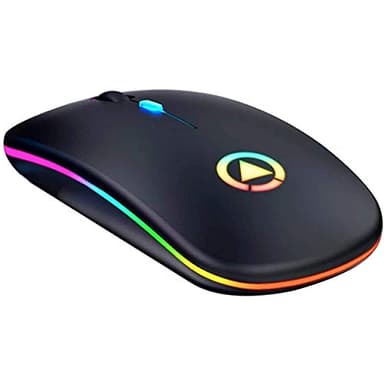Unity Souris sans Fil Rechargeable, Mini Souris Optique sans Silence Click, Ultra Mince 1600 DPI pour Ordinateur Portable, PC, Ordinateur Portable, Ordinateur, Mac Noir