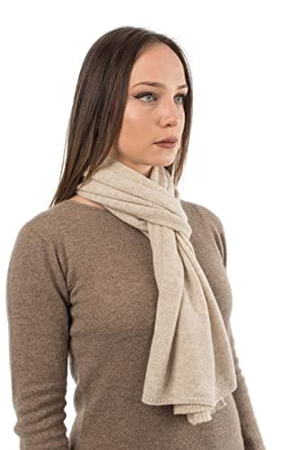 DALLE PIANE CASHMERE - Écharpe 100% cachemire - Made in Italy - Femme/Homme, Couleur: Beige, Taille unique