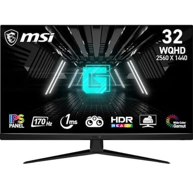 MSI G321Q Écran PC Gaming 31,5" WQHD - Dalle IPS, 2560x1440, 170Hz / 1ms, 16:9, G-SYNC Compatible - DisplayPort 1.2a, HDMI 2.0b