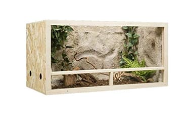 QLS Terrarium en bois 120 x 60 x 60 cm avec aération latérale et verre