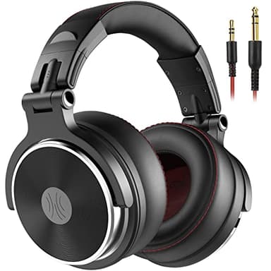OneOdio Pro-50 Casque Audio Filaire DJ Studio Monitor avec Circum-Auriculaire Coton d'oreille Protéiné Le Plus épais, Hi-Res Audio, Share-Port, 2 Jacks, heaphone pour Phone PC Piano Guitare AMP Mix