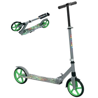 AIYAPLAY Trottinette Enfants 6 à 12 Ans, Trottinette Pliable à 2 Roues, 4 réglages en Hauteur, Plateau antidérapant, Frein, patinette pour Filles et garçons, Scooter Vert