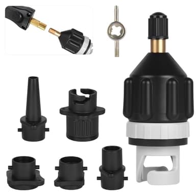 OFFCUP Adaptateur Pompe Kayak, Lot de 7 Adaptateur de Pompe Sup Adaptateurs de Kayak Adaptateurs de Valve Embout de Gonflage Gonfleur Paddle pour Planche Surf Planche à Pagaie Kayak, Noir