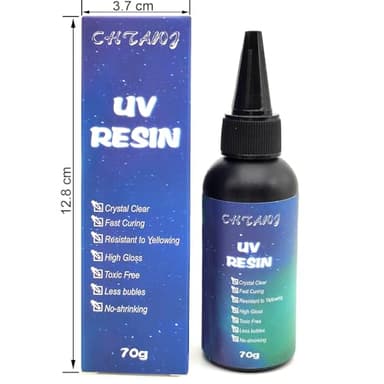 70g Résine UV Transparent durcissante aux ultraviolets résine époxy pour loisirs créatifs, pendentifs, accessoires de nail art, colle en résine UV pour la fabrication de bijoux