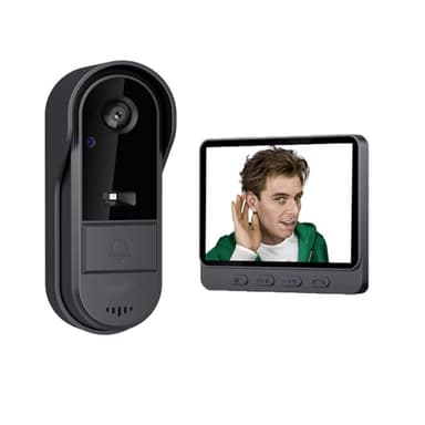 Visiophone Sans Fil Sonnette Camera Sans Fil et Ecran Doorbell Caméra de Sonnette Bidirectionnel Sonnette de Sécurité pour Maison Intelligente Interphone Sans Fil et L'appartement Interphone Video