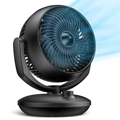 FTOTHH Ventilateur Silencieux Ultra Puissant,22dB Portable & Table,Circulation d'air Turbo 3D Pour Bureau Avec 3 Vitesses et Inclinaison Réglable à 90 ° pour Pièces de 15 m², Chambre à Coucher, Salon