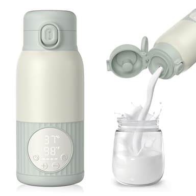 Chauffe Biberon Nomade pour Lait Maternel, Préparation pour Nourrissons ou Eau - Capacité de 380 ml, 100W Chauffage Rapide et Contrôle Précis de la Température Chauffe-Biberon Portable pour Voyage