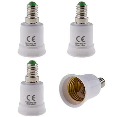 SeKi Lot de 4 adaptateurs de douille E14 vers E27 - Pour ampoule LED halogène et basse consommation