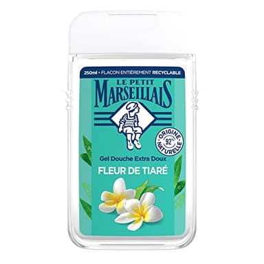 Le Petit Marseillais | Gel Douche Extra Doux Fleur de Tiaré (flacon de 250 ml) – 92 % d'ingrédients d'origine naturelle – pH neutre pour la peau et sans colorant